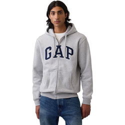 Gap Ανδρική Ζακέτα Φούτερ με Κουκούλα και Φερμουάρ Γκρι 715005032