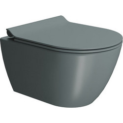 GSI Pura/50 Swirlflush Λεκάνη Τουαλέτας Κρεμαστή χωρίς Καζανάκι με Κάλυμμα Slim Soft Close Γκρι 881600SC-901
