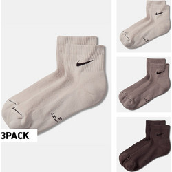 Nike Everyday Ανδρικές Κάλτσες Κοντές με Σχέδια Λευκές Γκρι Σοκολατί 3Pack HQ8030-905