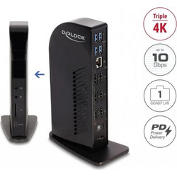 DeLOCK 88051 USB-C Docking Station με DisplayPort / HDMI PD Ethernet και Σύνδεση 3 Oθονών