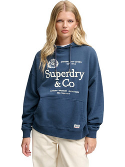 Superdry Γυναικείο Αθλητικό Φούτερ με Κουκούλα Navy Μπλε W2012575D-ZRN