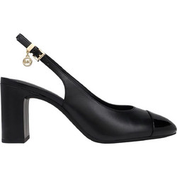 Michael Kors Γόβες Slingback Δερμάτινες με Χοντρό Ψηλό Τακούνι Μαύρες 40T6PIMP3L