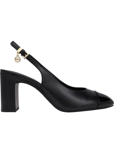 Michael Kors Γόβες Slingback Δερμάτινες με Χοντρό Ψηλό Τακούνι Μαύρες 40T6PIMP3L