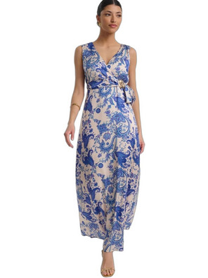 Fibes Fashion Maxi Καλοκαιρινό Φόρεμα για Γάμο / Βάπτιση Κρουαζέ Εκρού 05-9511