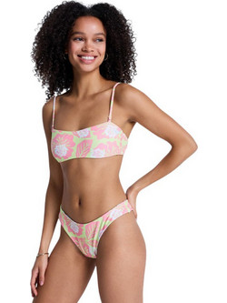 Roxy Hibiscus Hype Bikini Top Μπουστάκι Floral Γαλάζιο Ροζ ERJX305703-GEB6