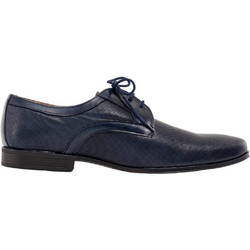 Northway Ανδρικά Σκαρπίνια Derby Δερμάτινα Navy Μπλε Μαύρα 438