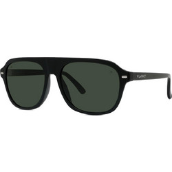 Vuarnet VU40111I 1301A Ανδρικά Γυαλιά Ηλίου Aviator Κοκάλινα Μαύρα με Πράσινο Φακό