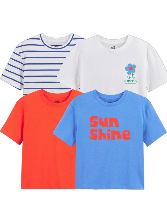La Redoute Σετ Παιδικά T-Shirt Κοντομάνικα Λευκό Μπλε Κόκκινο 351241809