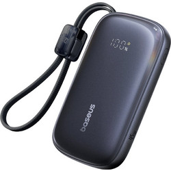 Baseus EnerFill FC21 QPow 3 Ultra Power Bank 10000mAh 45W με Ενσωματωμένα Καλώδια USB-C & Lightning Black