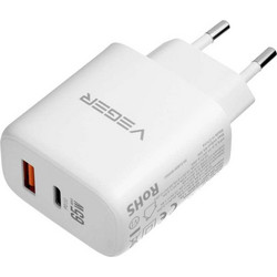 Veger TR67 Φορτιστής με Καλώδιο USB-C με Θύρα USB-A & Θύρα USB-C 67W Power Delivery