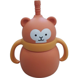 Beboulino Παγούρι Σιλικόνης με Λαβές Toddler Monkey 200ml
