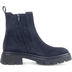 Gabor Γυναικεία Μποτάκια Chelsea Suede Navy Μπλε με Χοντρό Χαμηλό Τακούνι 71850-003