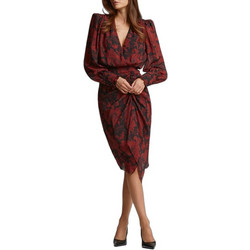 Lynne Midi Φόρεμα για Γάμο / Βάπτιση Floral Ντραπέ Μαύρο 0156-0511007-31