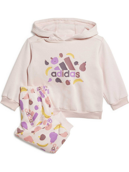Adidas Βρεφικό Σετ Φόρμας για Κορίτσι Χειμωνιάτικο Nude Ροζ Μωβ JF4486