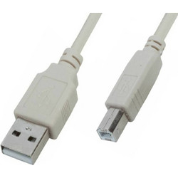 04.001.0412 Καλώδιο USB-A Male 2.0 to USB-B Male 1.8m Beige 5τμχ