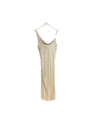 MY Tiffany Wearables Midi Καλοκαιρινό Βραδινό Φόρεμα Μεταξωτό Μπεζ S23T1039