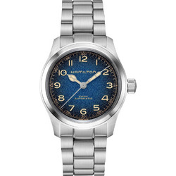 Hamilton Khaki Ανδρικό Ρολόι Αυτόματο με Ασημί Μεταλλικό Μπρασελέ H70405140