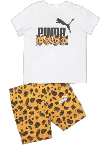 Puma Βρεφικό Σετ για Κορίτσι Καλοκαιρινό Λευκό Κίτρινο Μαύρο 674234-02