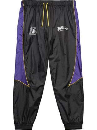 Mitchell & Ness NBA Los Angeles Lakers Ανδρικό Παντελόνι Φόρμας με Λάστιχο Μαύρο MNBT17791-LALBLCK
