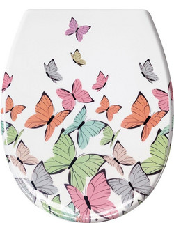 Safety Vision Butterflies Καπάκι Λεκάνης Οβάλ Πλαστικό Soft Close Πολύχρωμο 45x37cm 1840148075