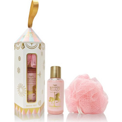 Accentra Romantic Dreams Tea Rose & Velvet Shower Gel 100ml + Sponge