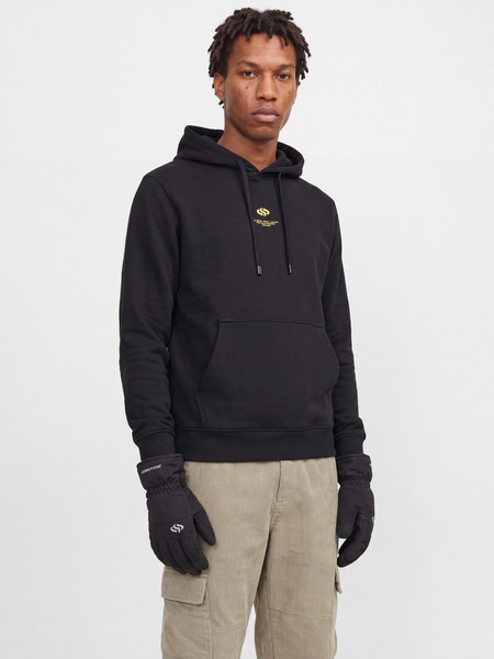Jack & Jones Ανδρικό Φούτερ με Κουκούλα & Τσέπες Μαύρο 12298303