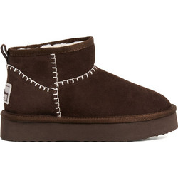Pepe Jeans Γυναικεία Μποτάκια Suede Σοκολατί με Γούνα PLS500004-888