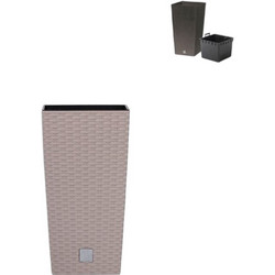 MarHome Rato Square Κασπώ Δαπέδου Πλαστικό Εκρού 26.5x26.5x50cm 202169