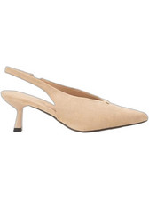 Happy Corner Γόβες Slingback με Λεπτό Χαμηλό Τακούνι Μπεζ MS17015