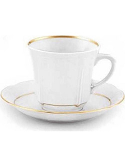Cryspo Trio Kamelia Φλιτζάνι Cappuccino & Τσαγιού Πορσελάνης Λευκό Χρυσό 230ml 41.001.16G