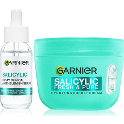 Garnier Salicylic Fresh & Matte Sorbet Cream 85ml + Serum 30ml
