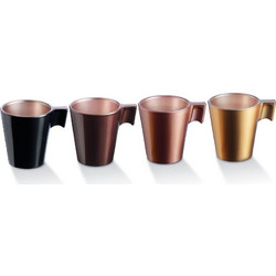 Luminarc Flashy Σετ Φλιτζάνια Espresso & Ελληνικού Καφέ Γυάλινα Πολύχρωμα 80ml 4τμχ V3171