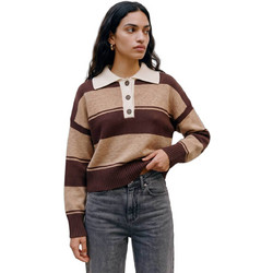 Topshop Γυναικεία Πλεκτή Μπλούζα με Γιακά Καφέ 31001478