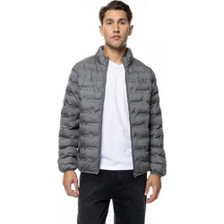 Biston Ανδρικό Μπουφάν Χειμωνιάτικο Puffer Γκρι 56-201-066