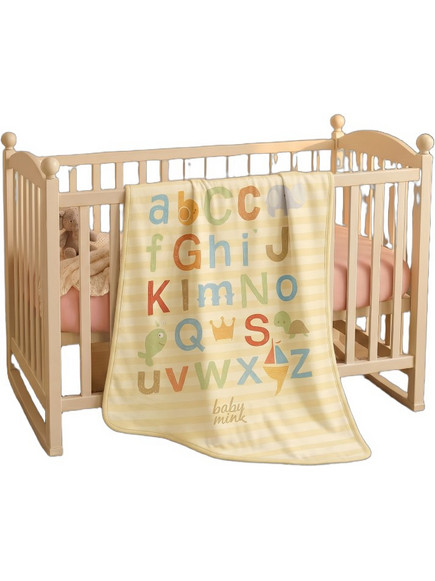 Serafino Letters BM-074 Κουβέρτα Αγκαλιάς Fleece 80x105 Μπεζ