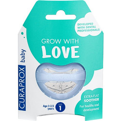 Curaprox Grow With Love Ορθοδοντική Πιπίλα Σιλικόνης 12-30m Γαλάζια