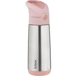 B.Box Blush Crush Παιδικό Παγούρι Θερμός Ανοξείδωτο BPA Free με Καλαμάκι Ασημί Ροζ 500ml
