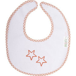 Figlio Bino Stars 50-55 Αδιάβροχη Σαλιάρα Υφασμάτινη με Αυτοκόλλητο Καφέ