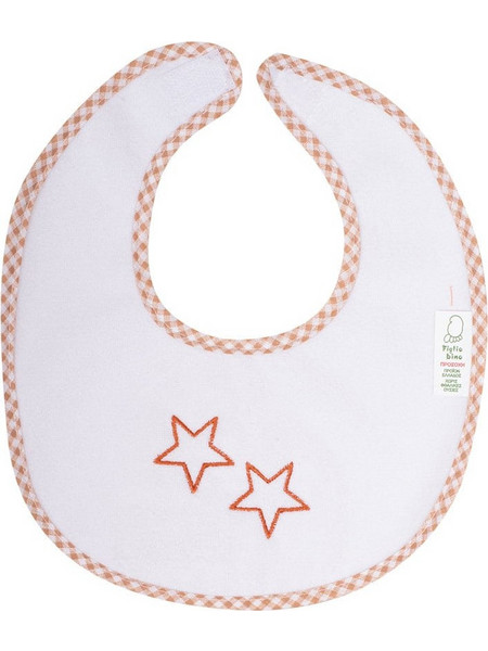 Figlio Bino Stars 50-55 Αδιάβροχη Σαλιάρα Υφασμάτινη με Αυτοκόλλητο Καφέ