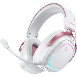 QCY Heroad GT2 Ασύρματο Gaming Headset Over Ear White Pink