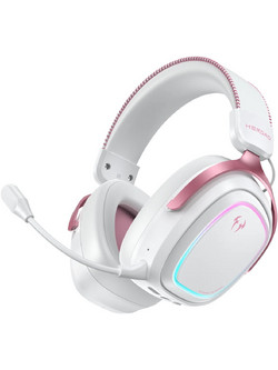 QCY Heroad GT2 Ασύρματο Gaming Headset Over Ear White Pink