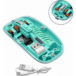 AOAS W08 Ασύρματο Bluetooth Ποντίκι Green