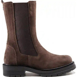 Commanchero Γυναικεία Μποτάκια Chelsea Suede Καφέ με Χοντρό Χαμηλό Τακούνι 51636-422