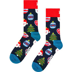 Happy Socks Χριστουγεννιάτικες Βαμβακερές Γυναικείες Κάλτσες Μαύρες Πολύχρωμες P006143-2140
