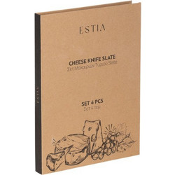 Estia Σετ Μαχαίρια Τυριού από Ανοξείδωτο Ατσάλι με Θήκη 4τμχ