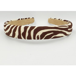 RO Accessories 14-0139 Στέκα Μαλλιών Υφασμάτινη Animal Print Καφέ