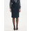 Fibes Fashion Μίντι Φούστα Υφασμάτινη Ψηλόμεση Pencil Navy Μπλε 04-8152