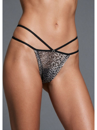 Milena By Paris Γυναικείο Sexy String Μαύρο Γκρι 7781