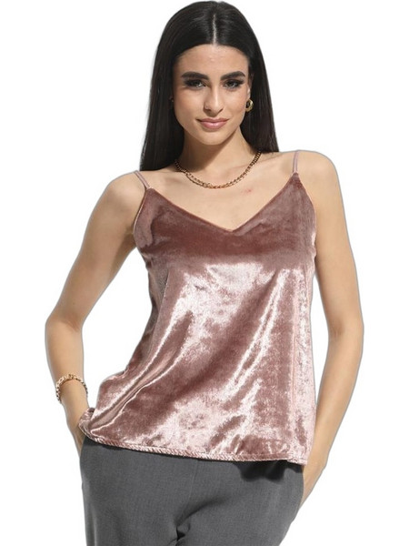 BSB Γυναικείο Χειμερινό Lingerie Top Βελούδινο Ροζ 138-110219
