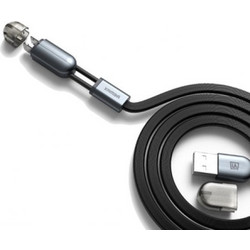 REMAX RM5-015-BLK USB 2.0 GEMINI FLAT LIGHTNING CABLE & MICRO USB CHARGER/DATA BLACK 1m iPHONE 5/5s/5c/6/6plus & iPAD4/5/air/mini CHARGING CABLE & DATA TRANSFER IOS
